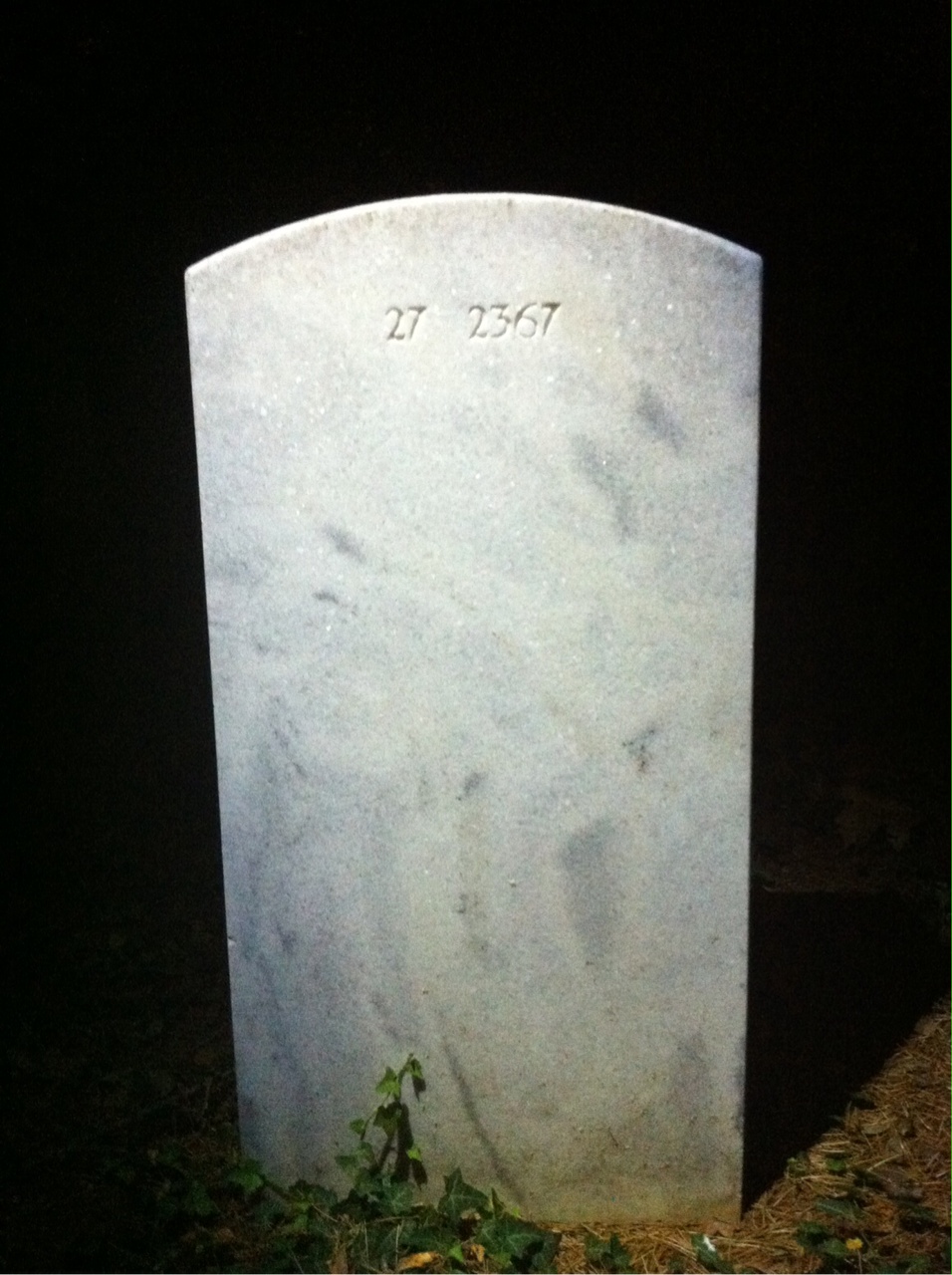 Back of headstone — Eliza Allen