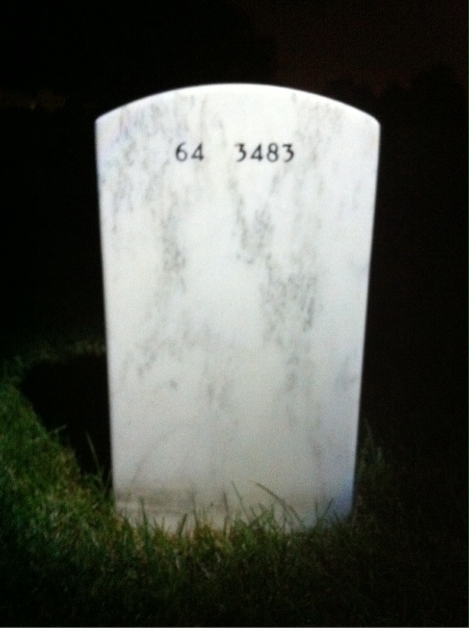 Back of headstone — William Hale