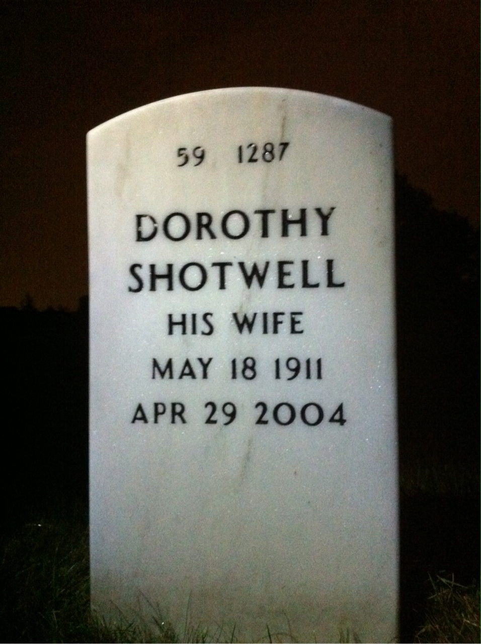 Back of headstone — Seymour Satterwhite