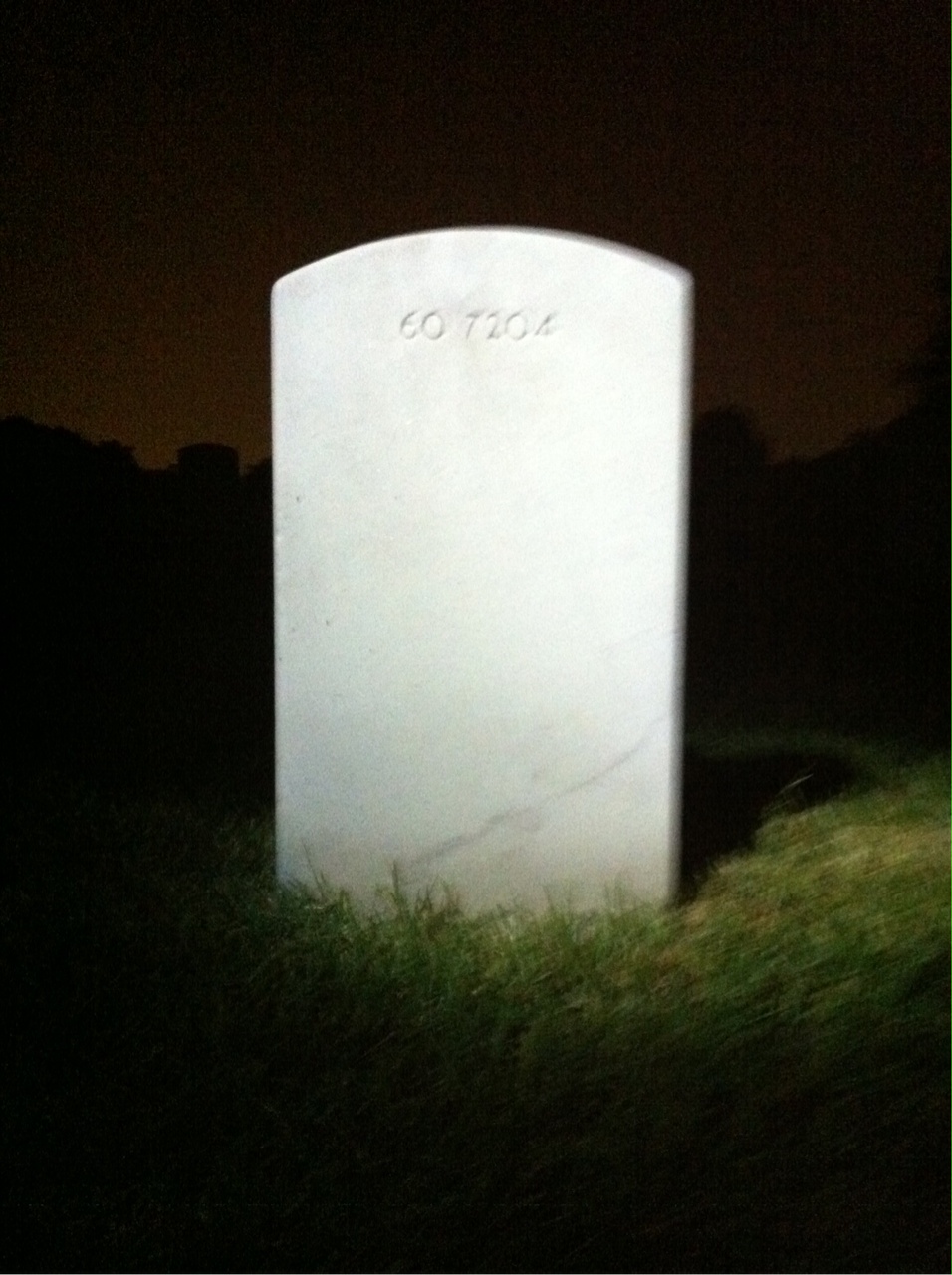 Back of headstone — Michael Baker