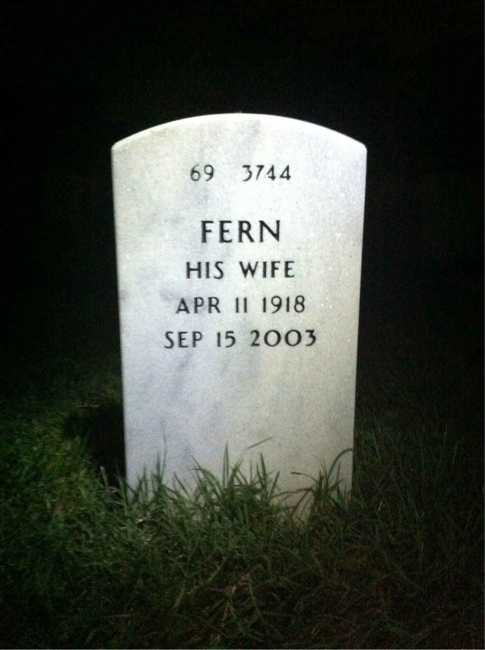 Back of headstone — Peter Muller