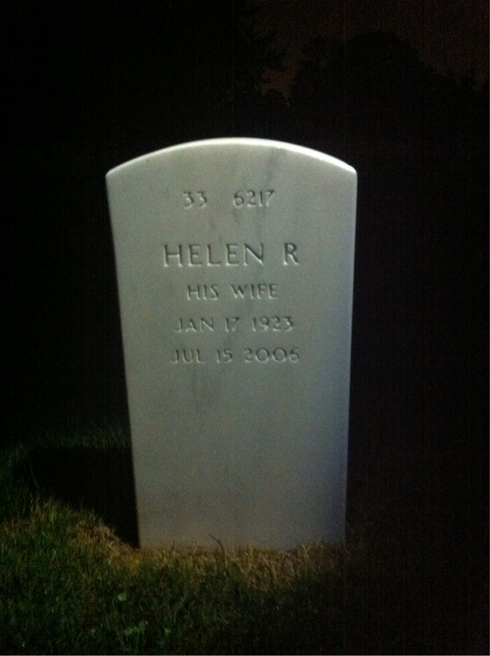 Back of headstone — Walter Burrows