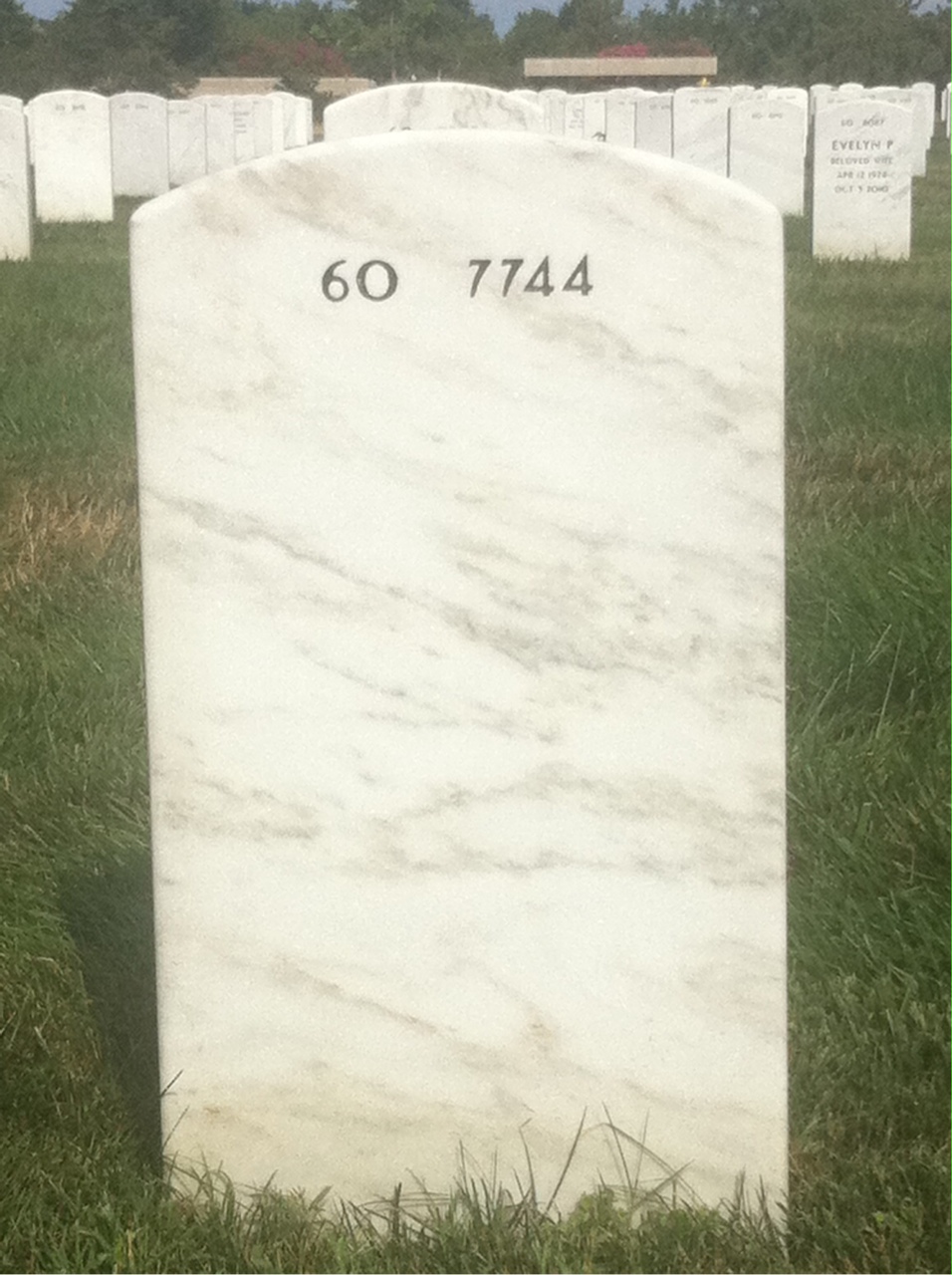 Back of headstone — Leslie Smith