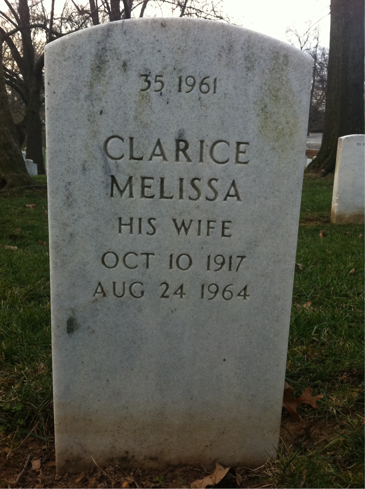 Back of headstone — Nolen Bailey