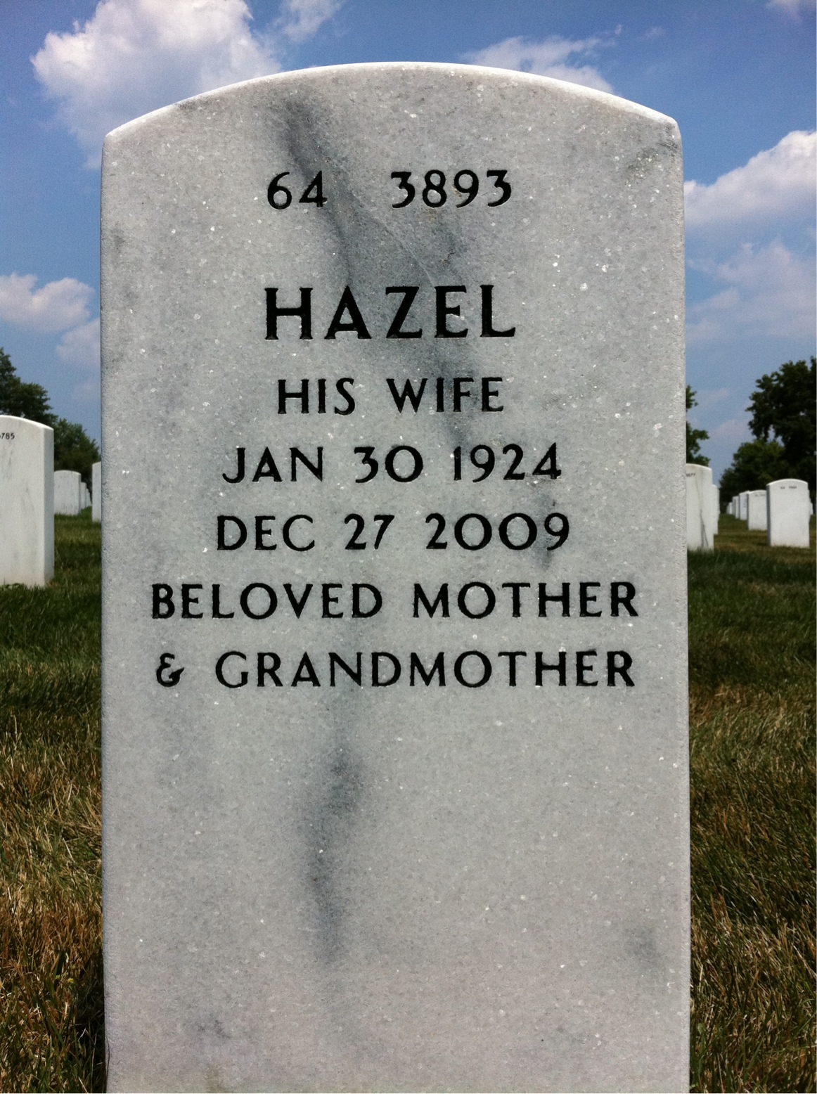 Back of headstone — Chester Dillahunt
