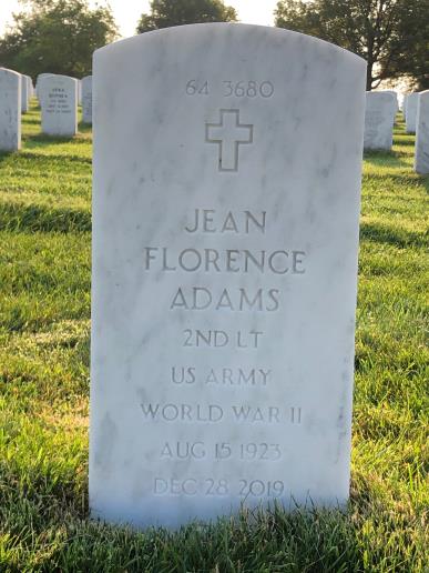 Back of headstone — George Adams