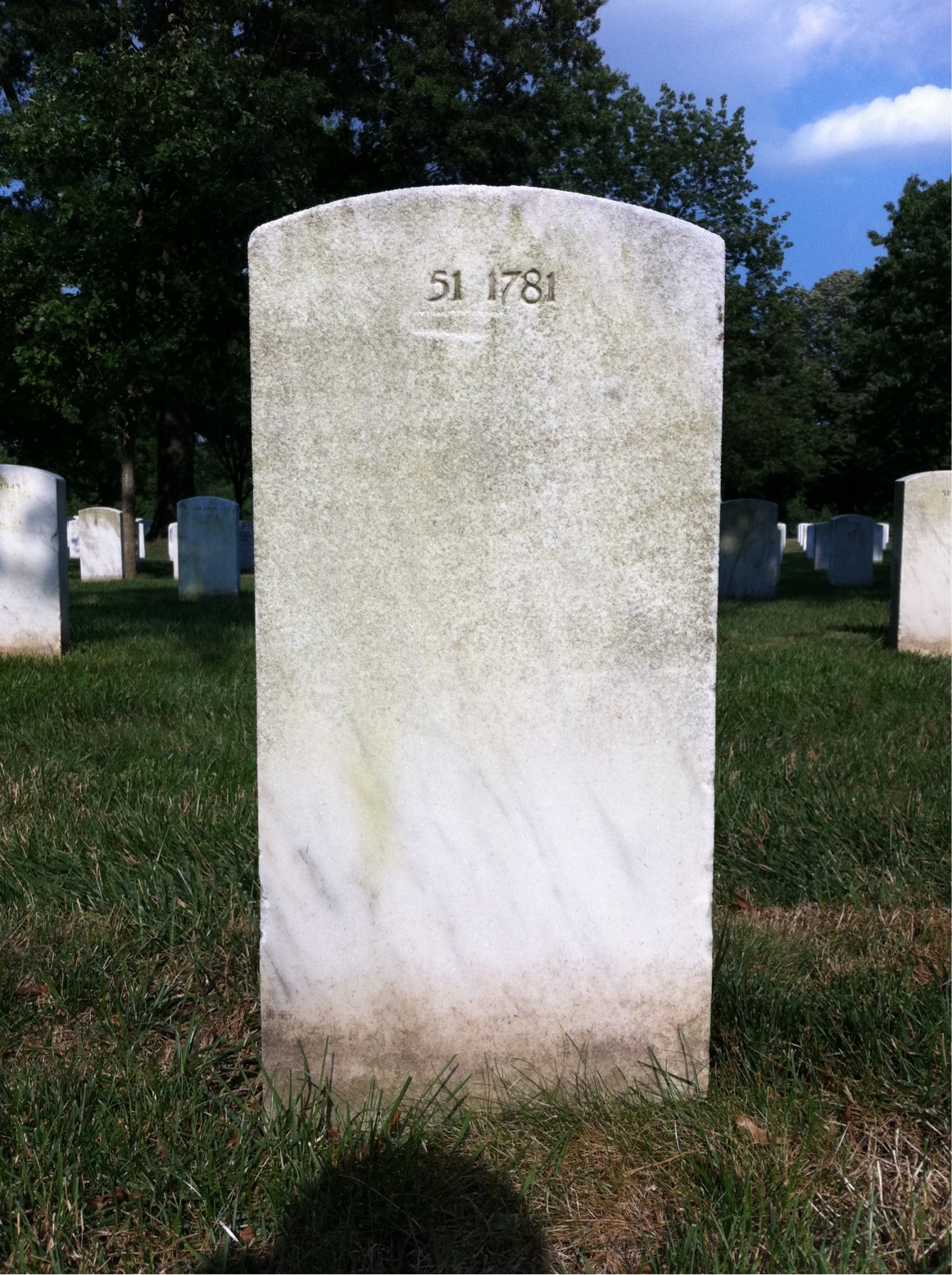 Back of headstone — William Marshall Rice