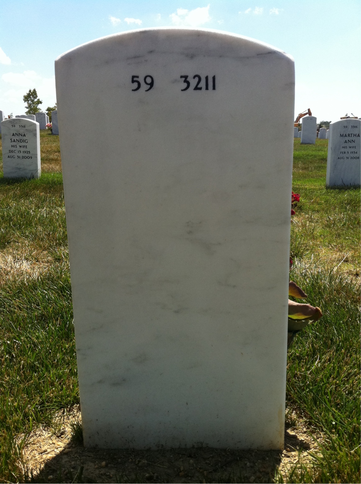 Back of headstone — Melvin Coley
