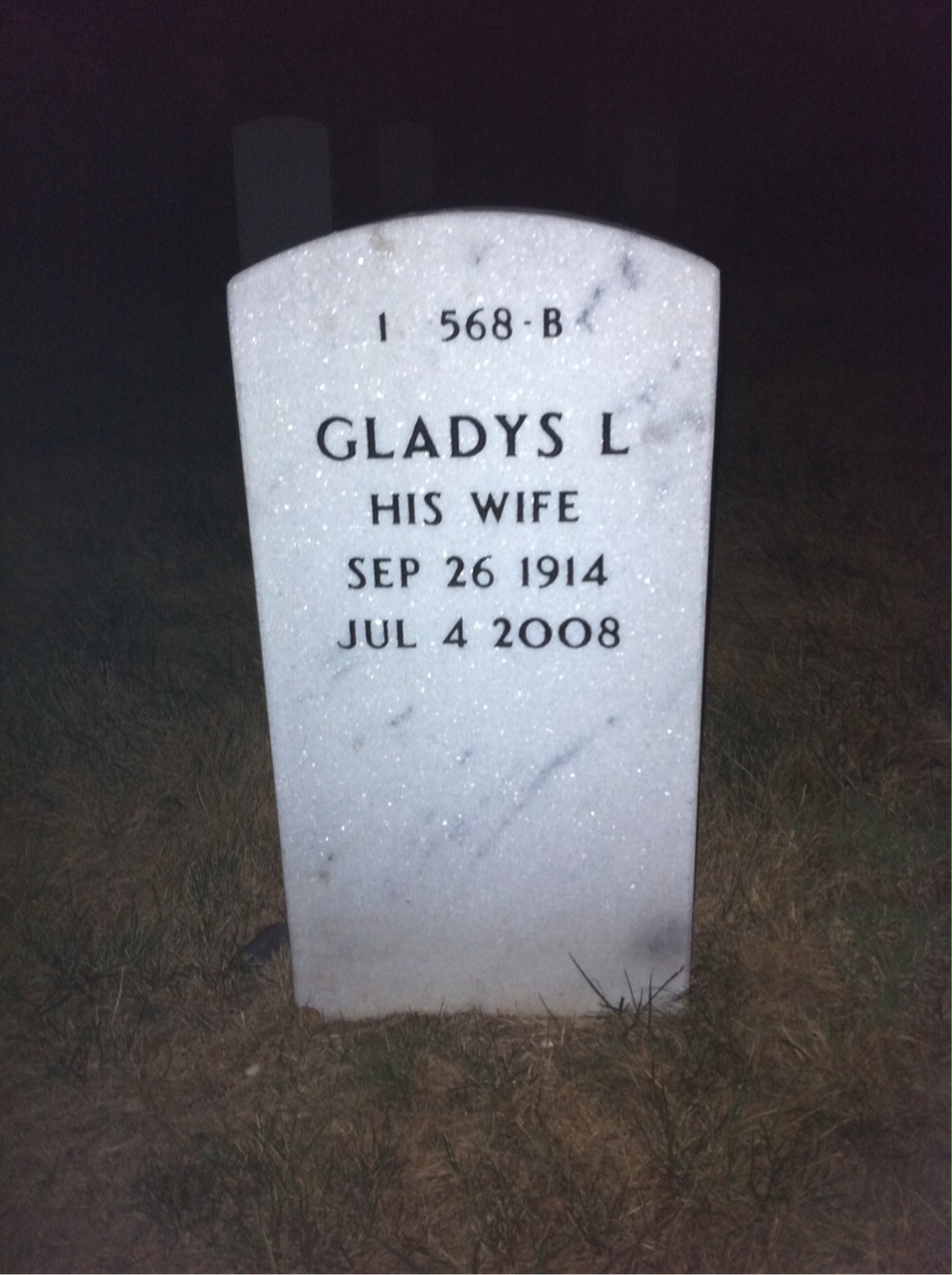 Back of headstone — Walter Grant