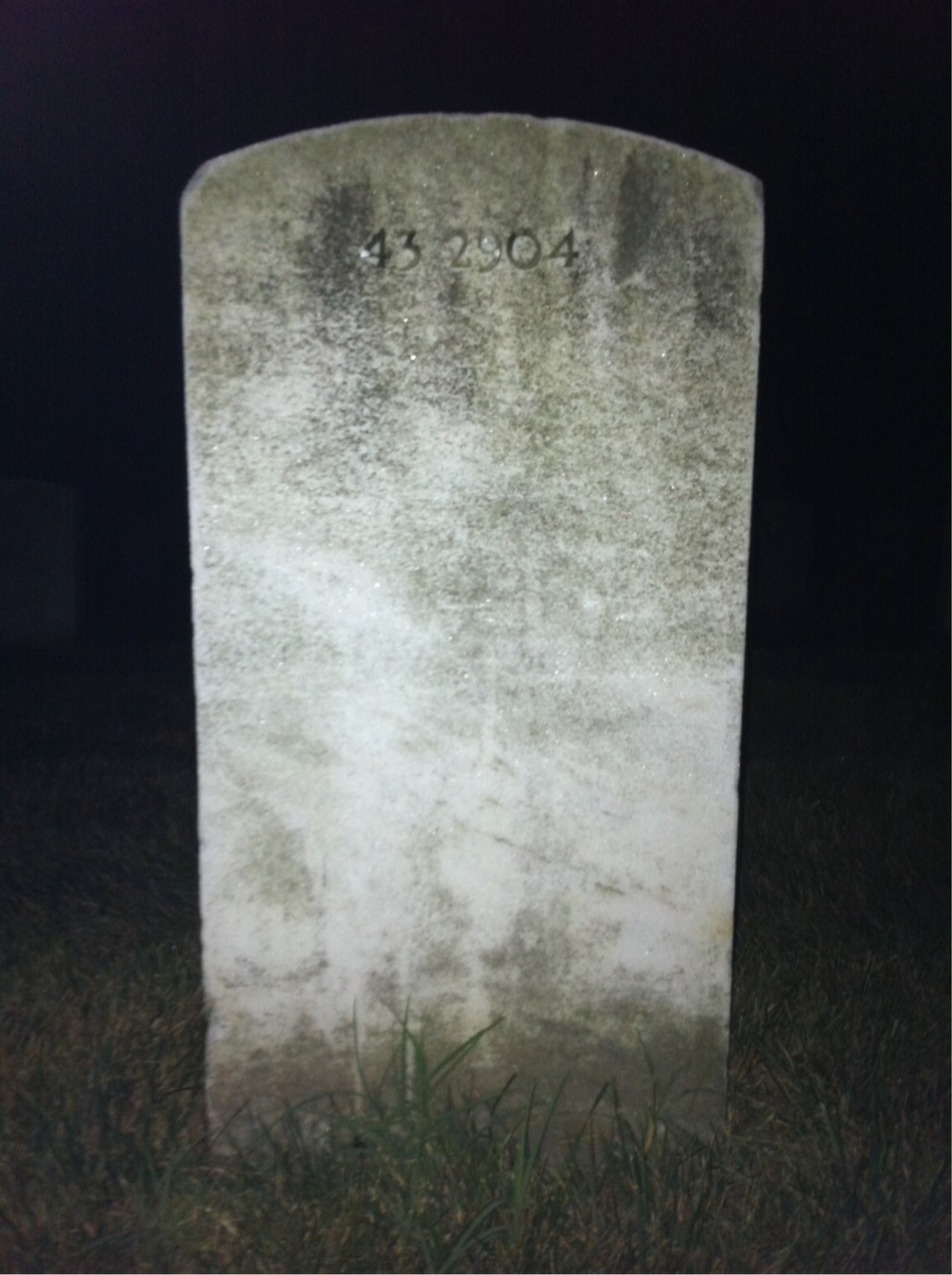 Back of headstone — Arthur Lee Meadows