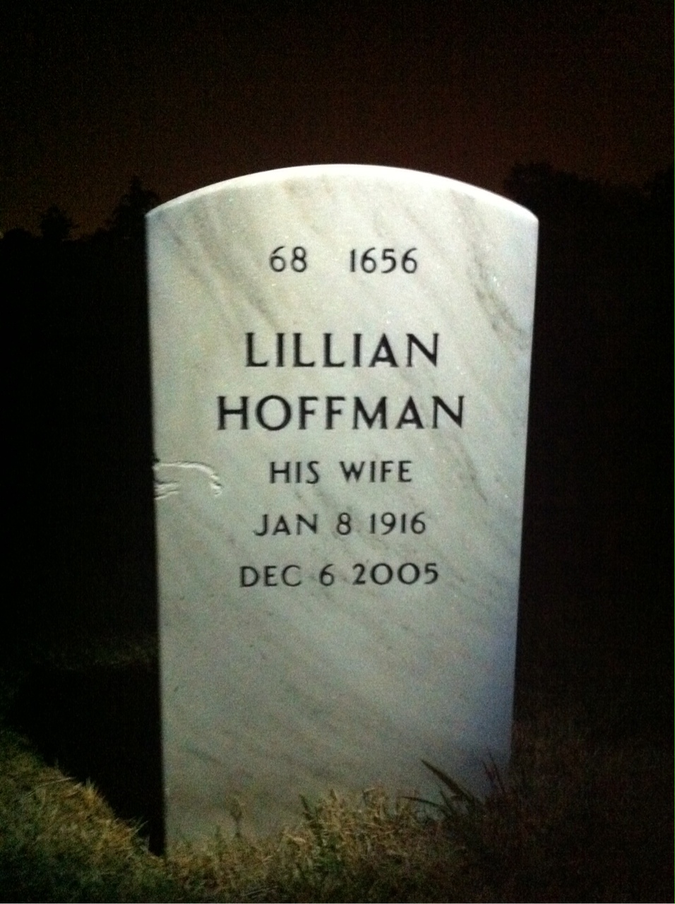 Back of headstone — Angelo Pilla