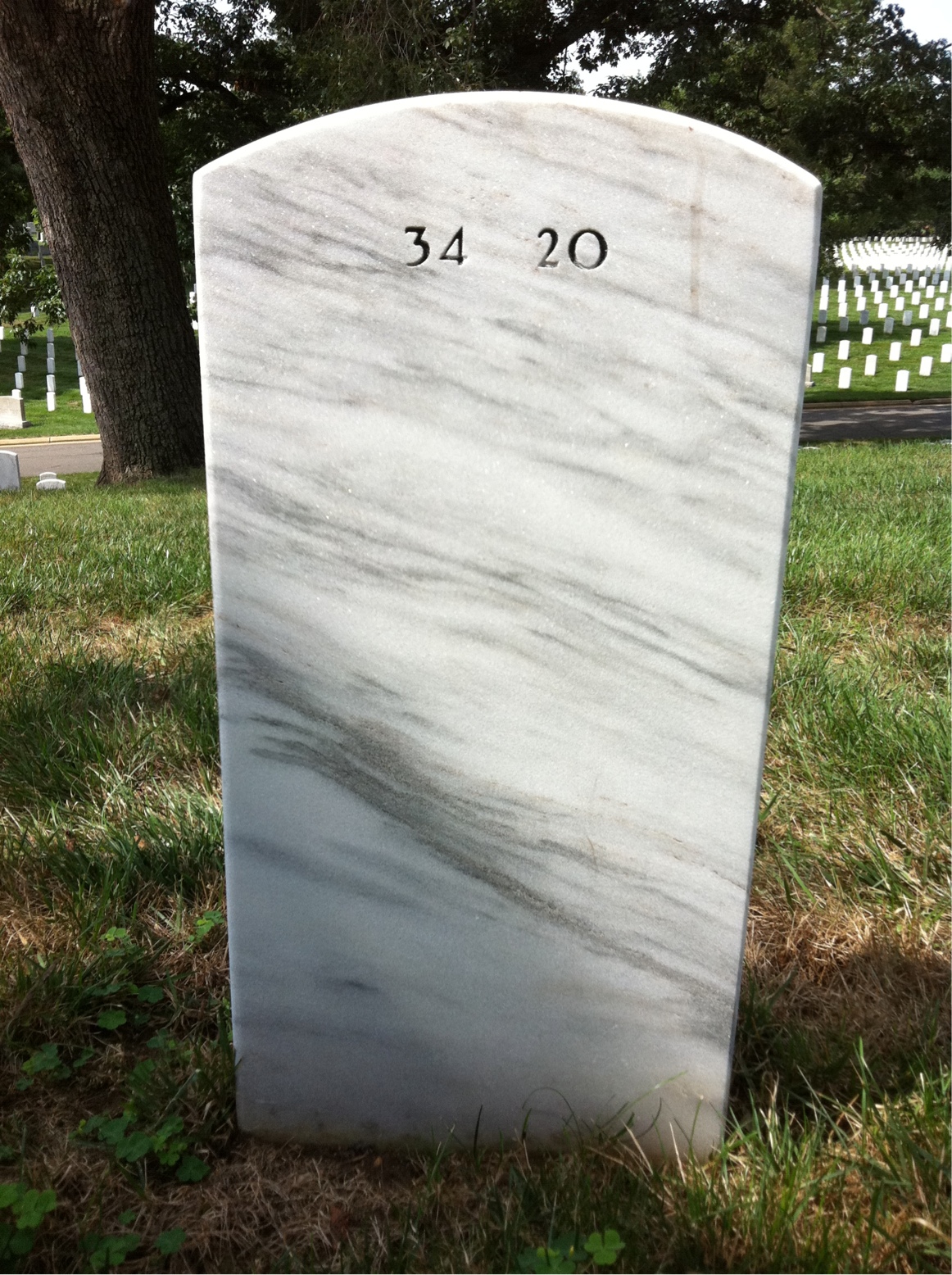 Back of headstone — Edward Peters