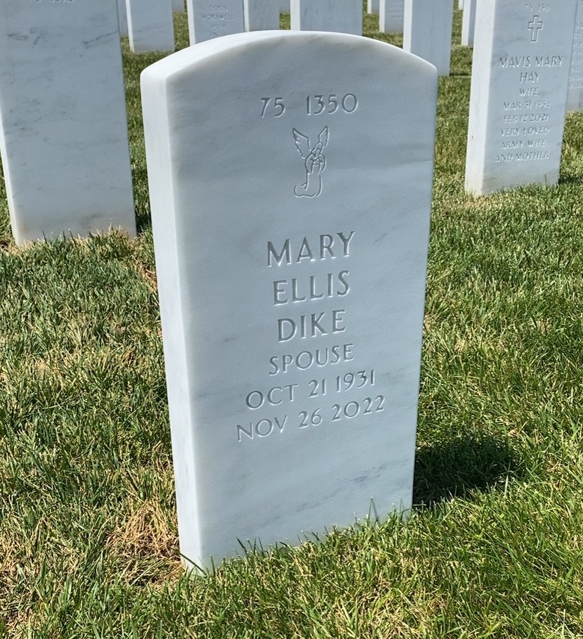 Back of headstone — William L Dike