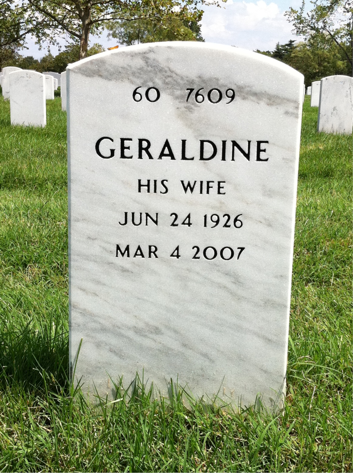 Back of headstone — Jack Dulaney