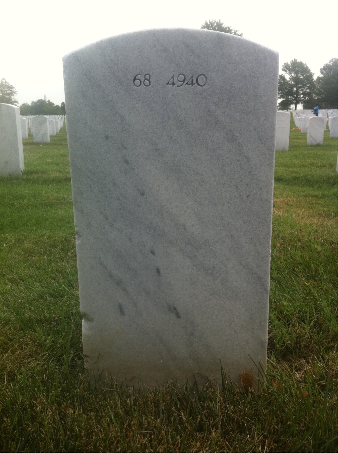 Back of headstone — Morley Baker