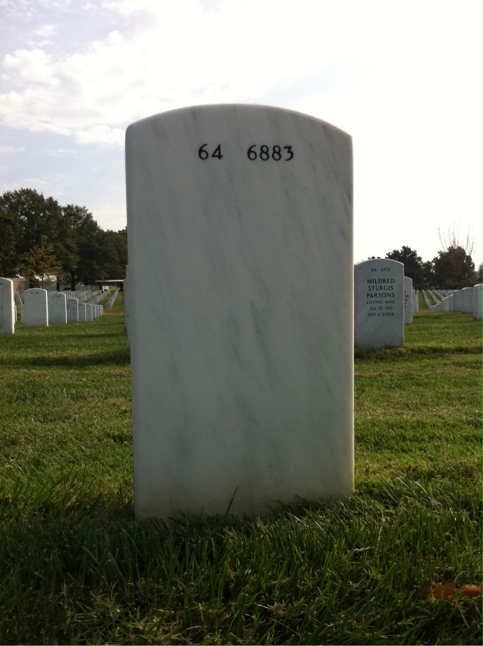 Back of headstone — Allan Alexander