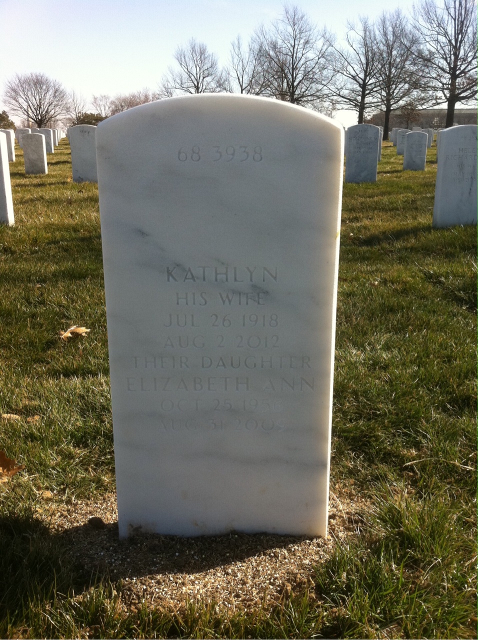Back of headstone — John Keogh