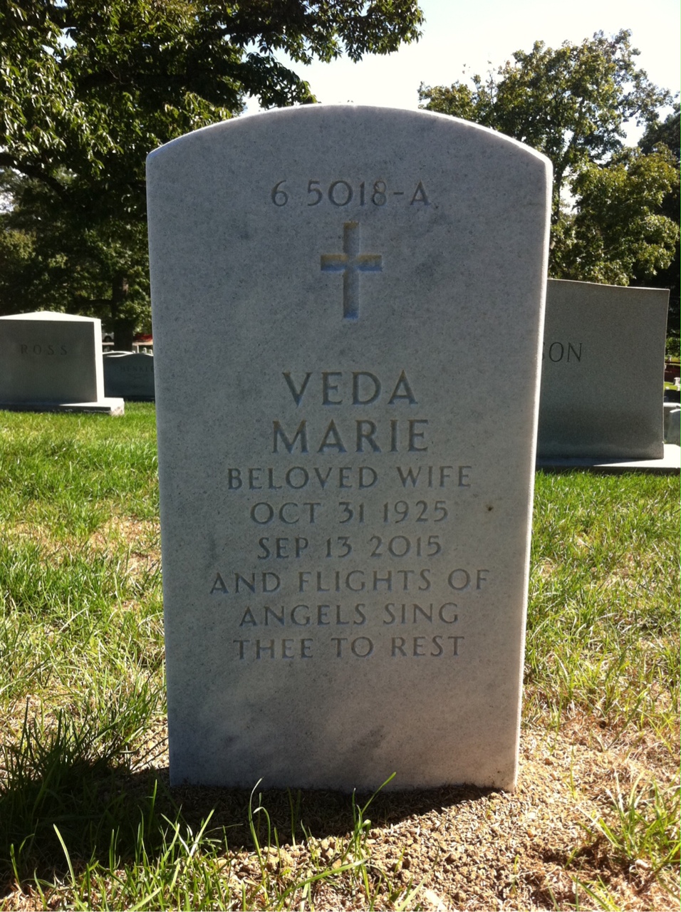 Back of headstone — John Ahern