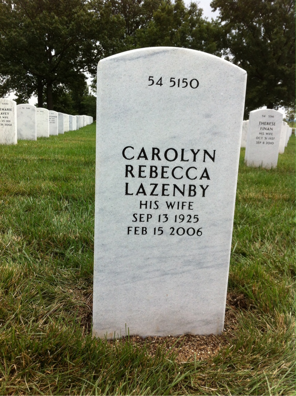Back of headstone — William Laray