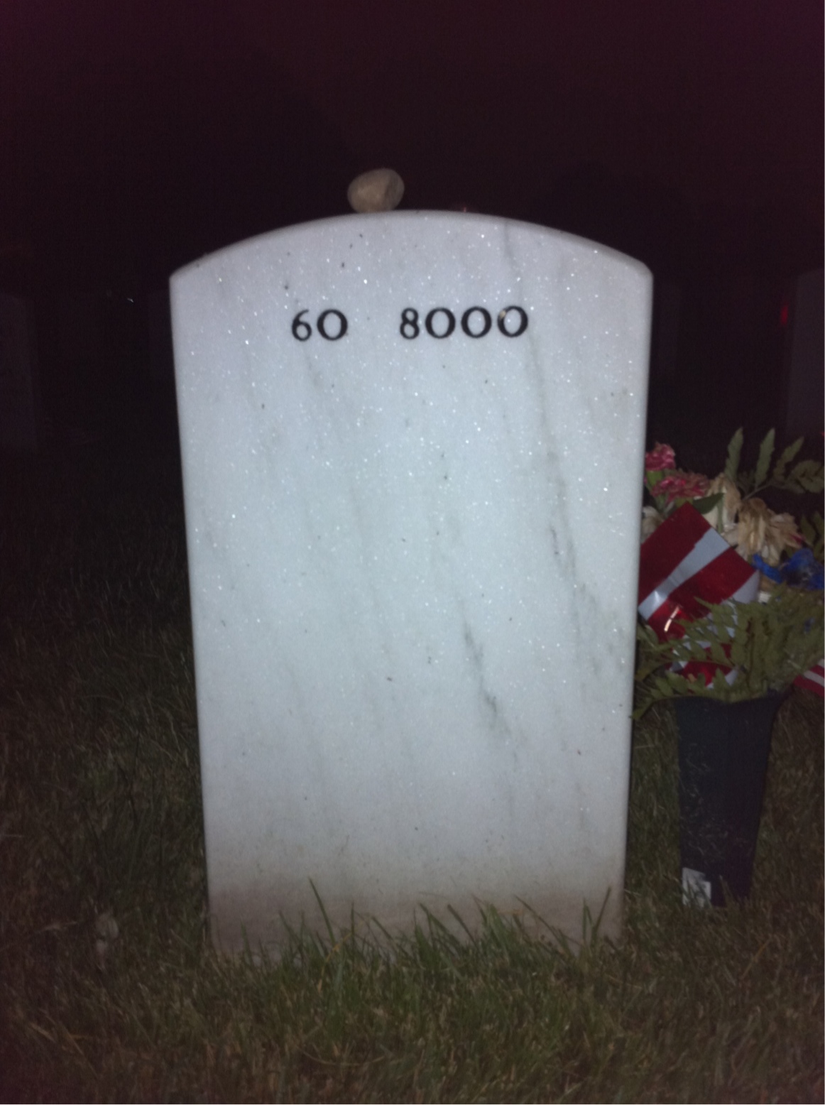 Back of headstone — Tyler Brown