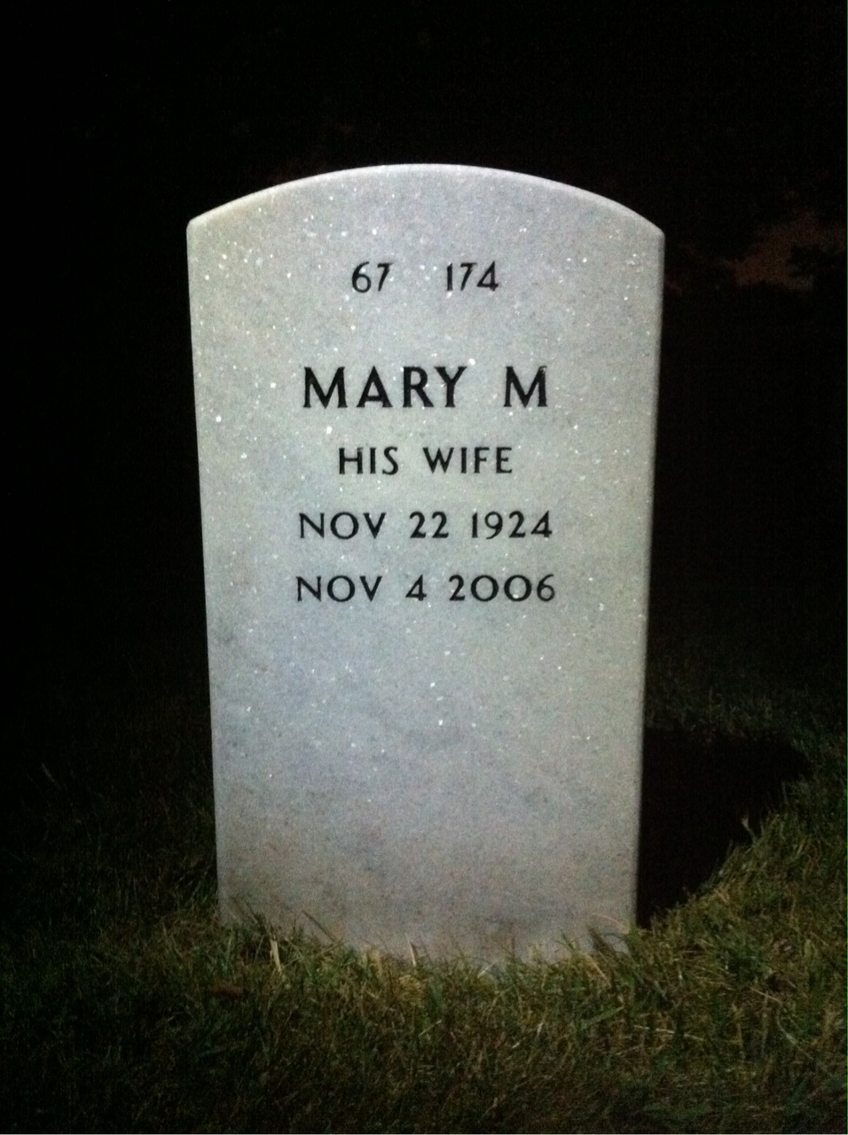 Back of headstone — James Bergen