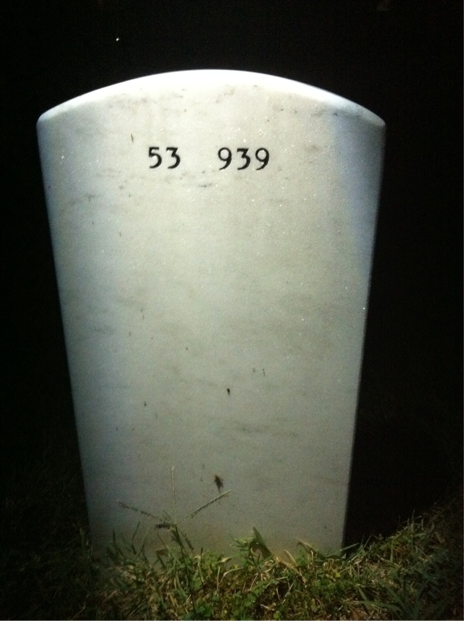 Back of headstone — Benjamin Harney