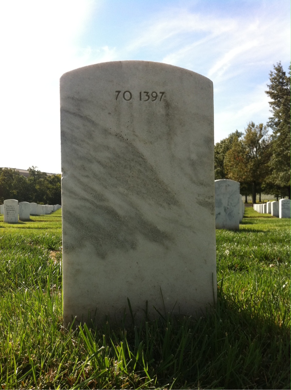 Back of headstone — Brian Arch