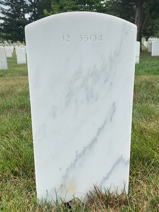 Back of headstone — William C Glass