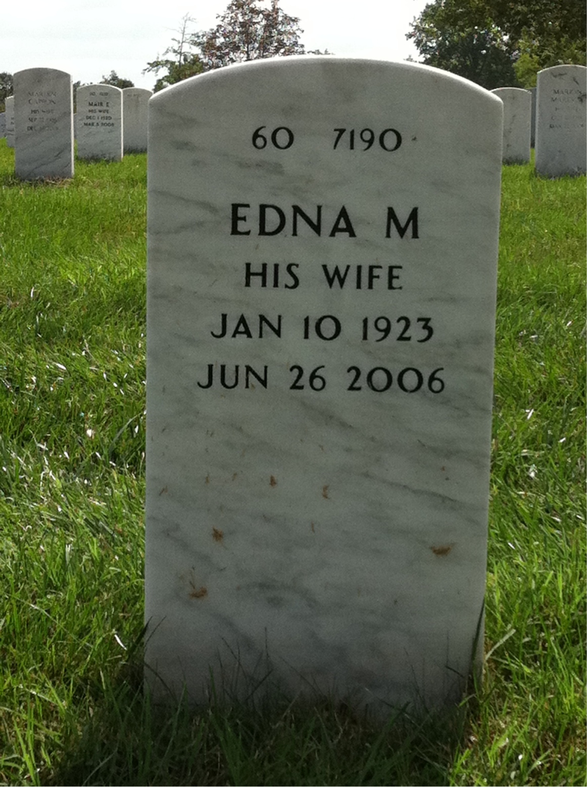 Back of headstone — Clifford Decker