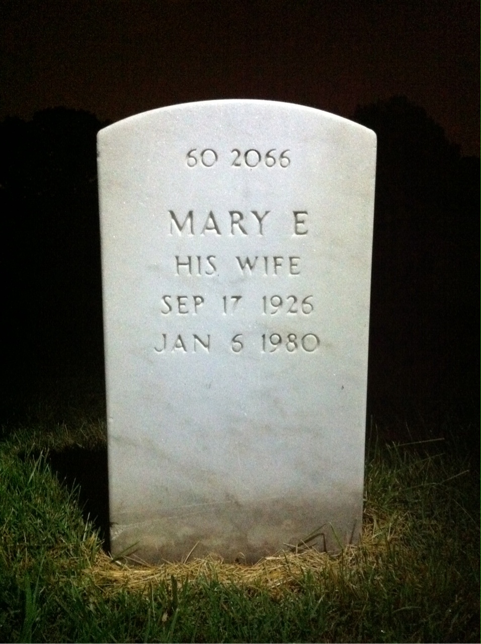 Back of headstone — Lawrence Myott