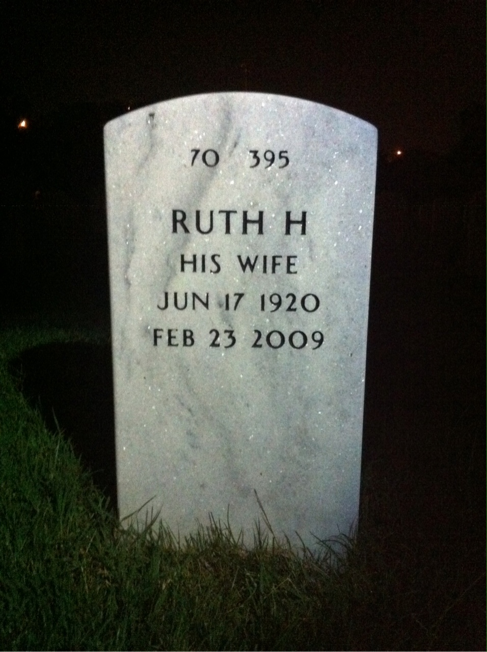 Back of headstone — George Moran