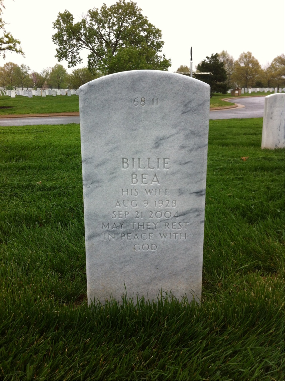 Back of headstone — Paul Tuzo