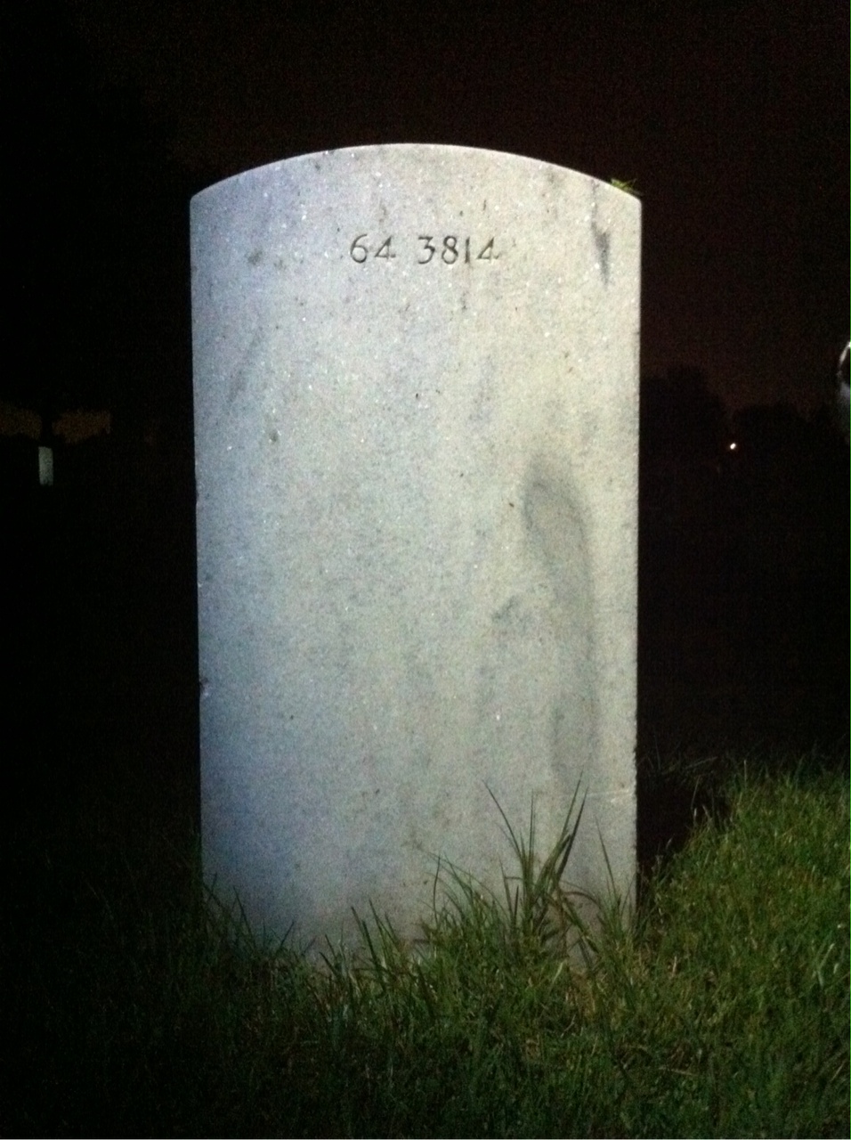Back of headstone — James Mingle