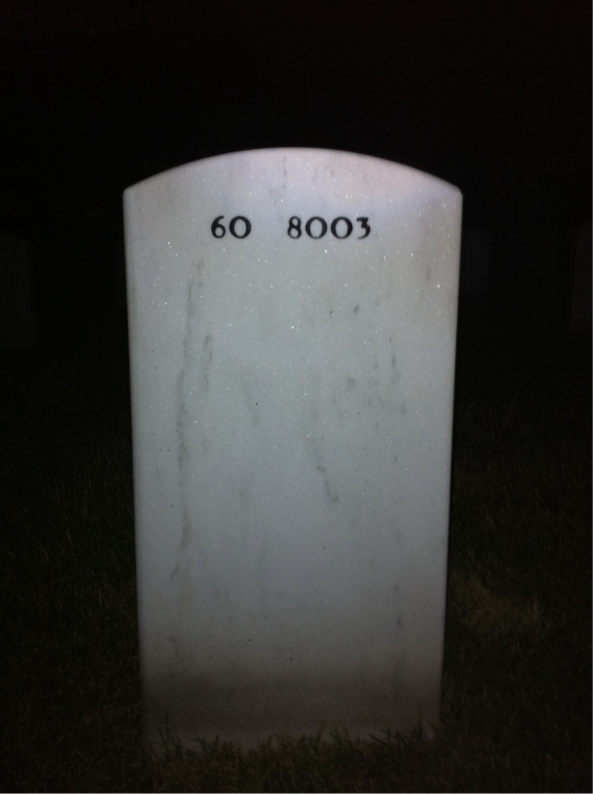 Back of headstone — Caleb Powers