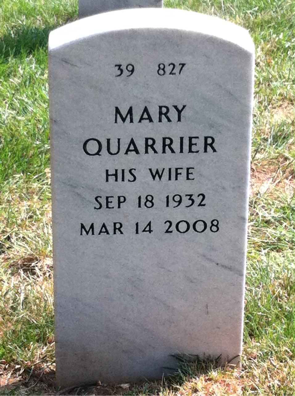 Back of headstone — William Gourley