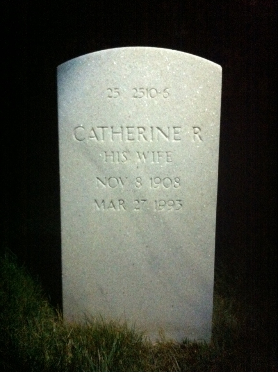 Back of headstone — Weldon Murchison