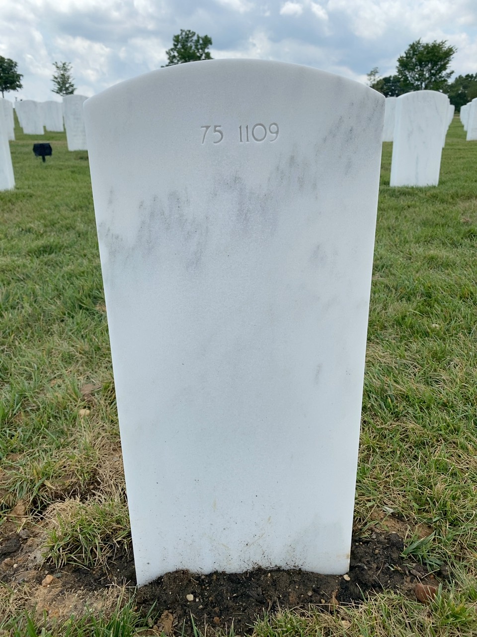 Back of headstone — Peter J Edwards