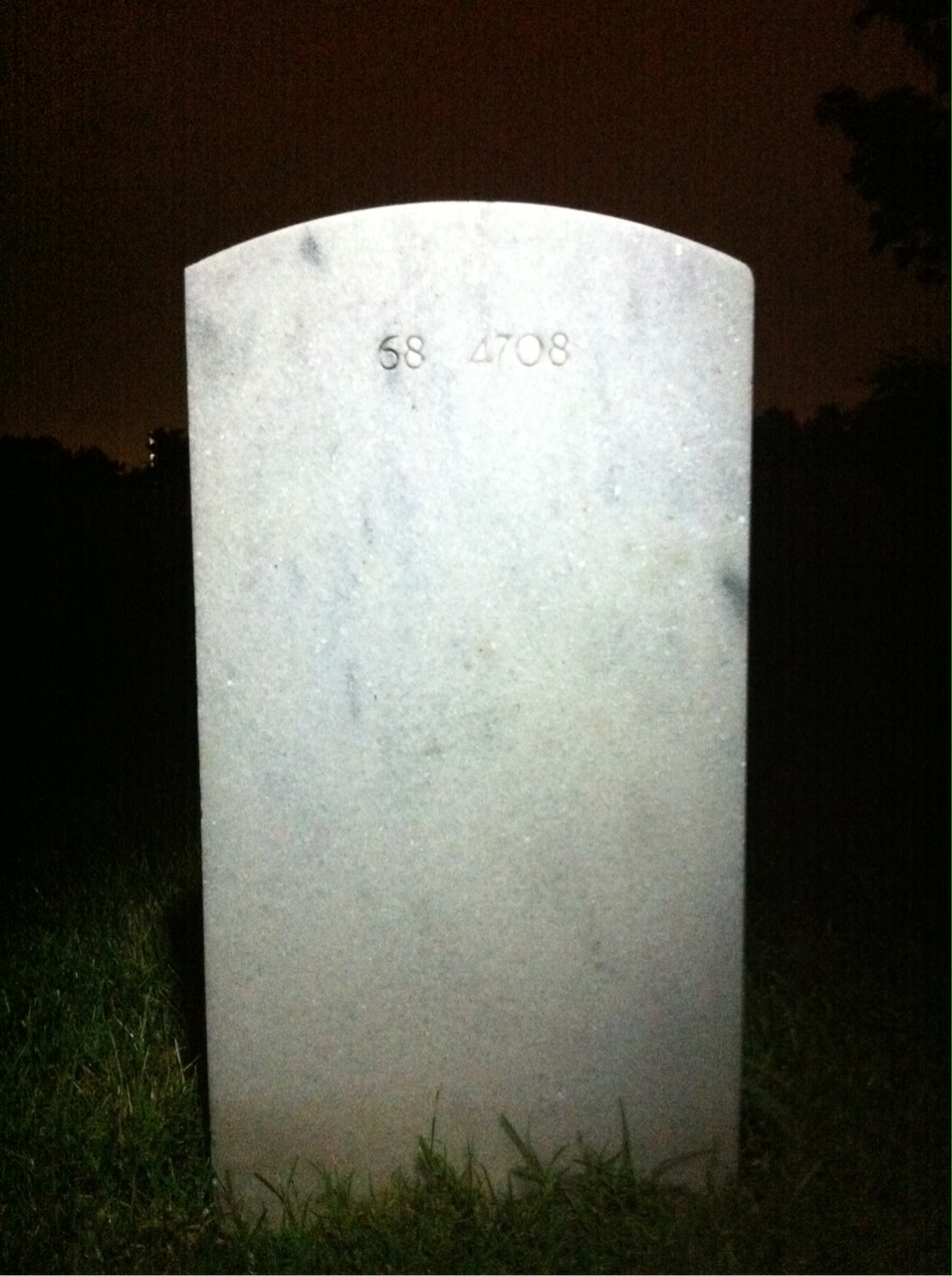 Back of headstone — Andy Baron