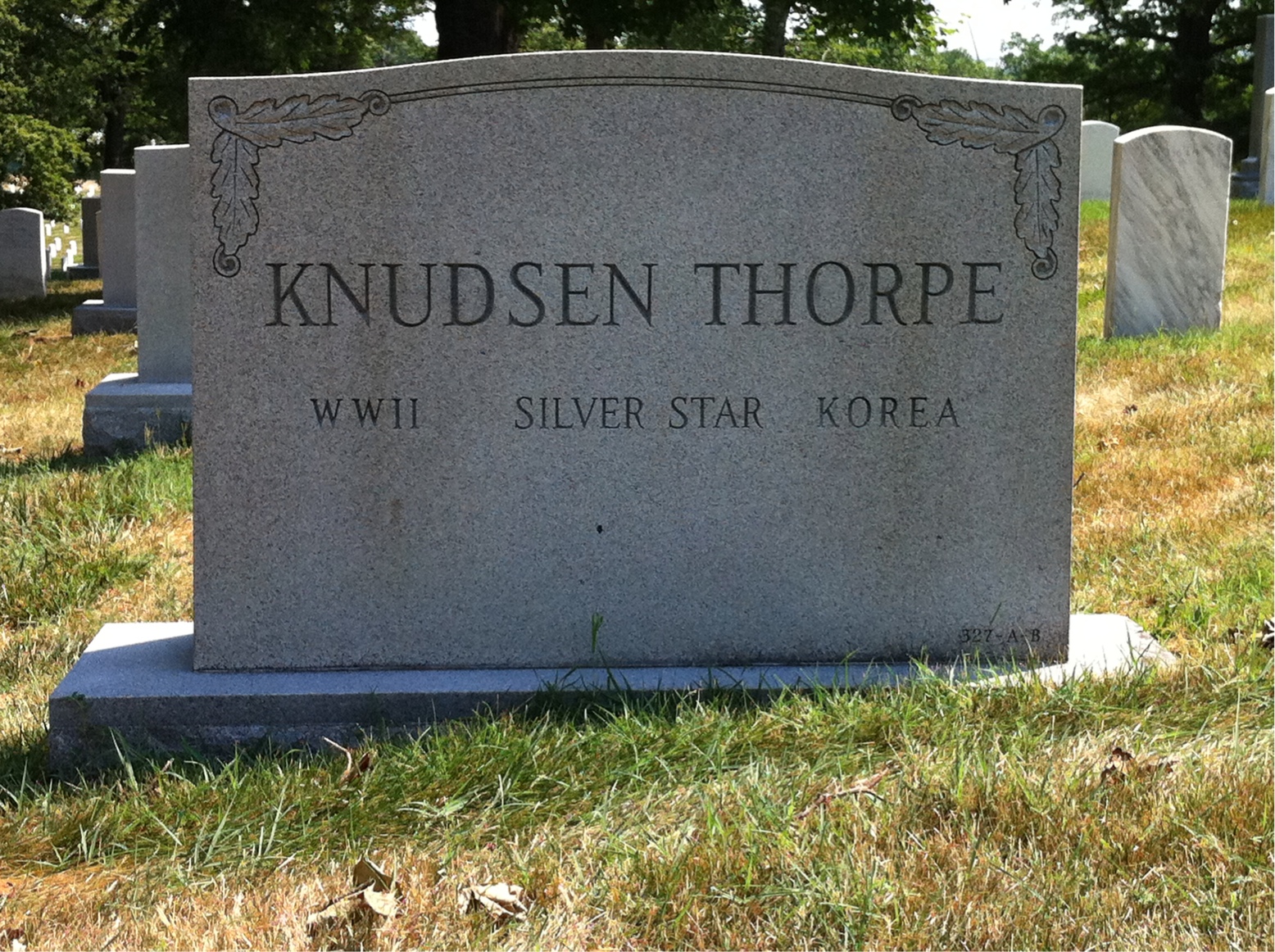 Back of headstone — Knute Thorpe