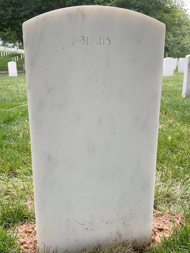 Back of headstone — William Henry Mack