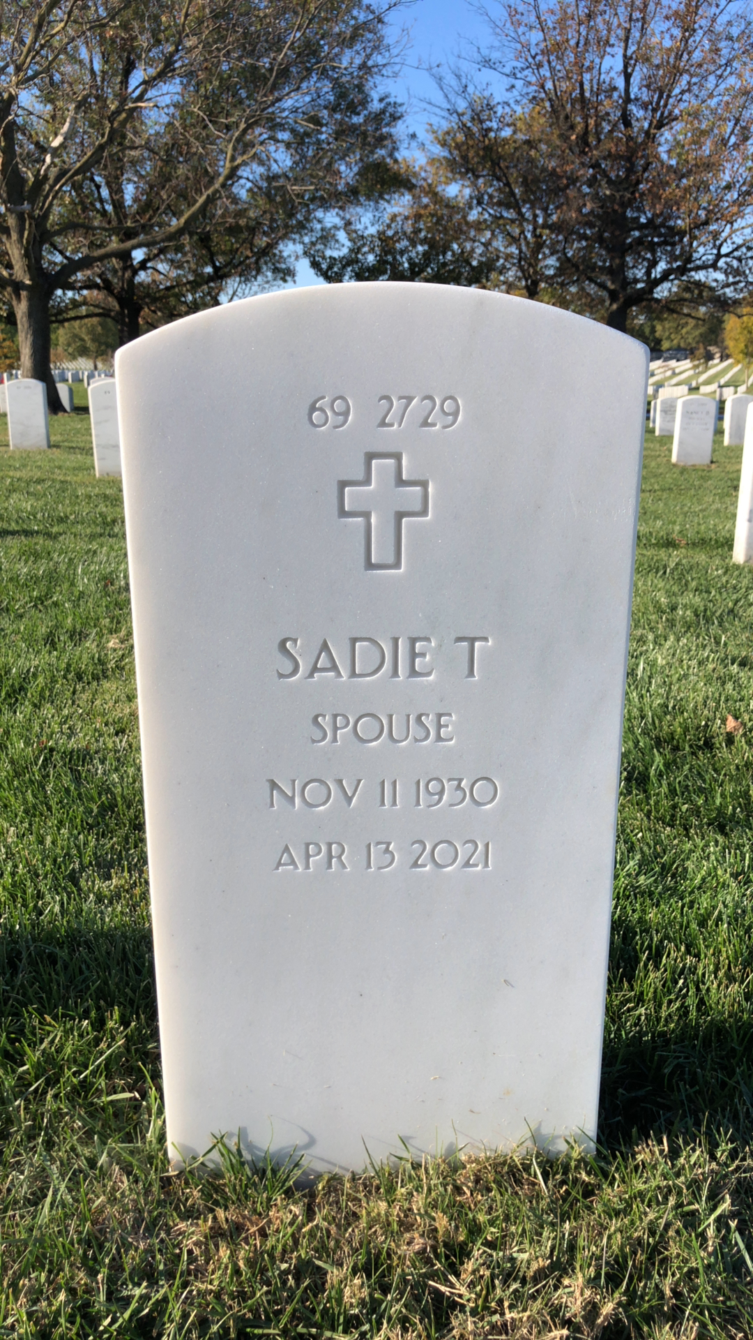 Back of headstone — Theodore Brown