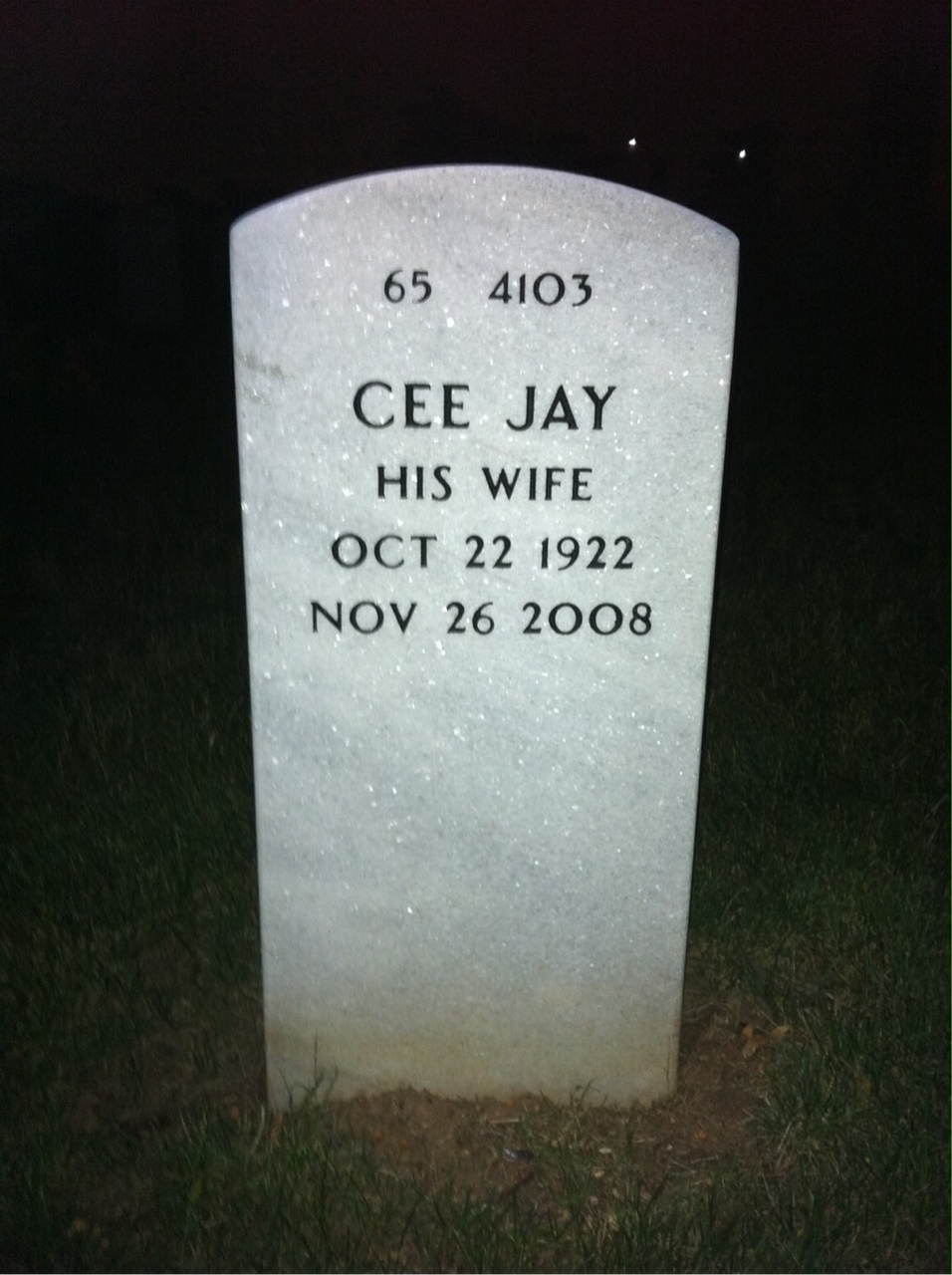 Back of headstone — James Pedersen