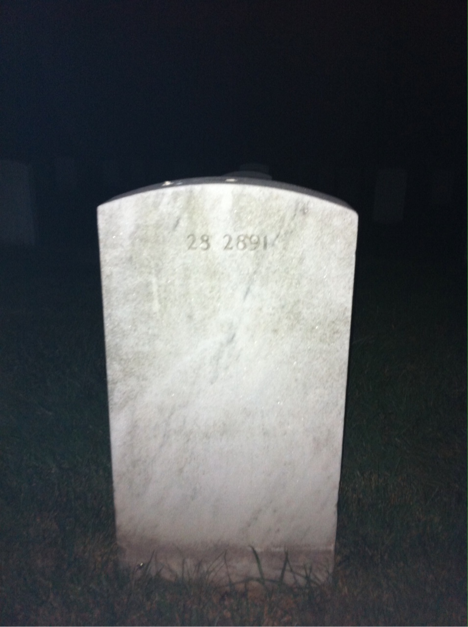 Back of headstone — William Baker
