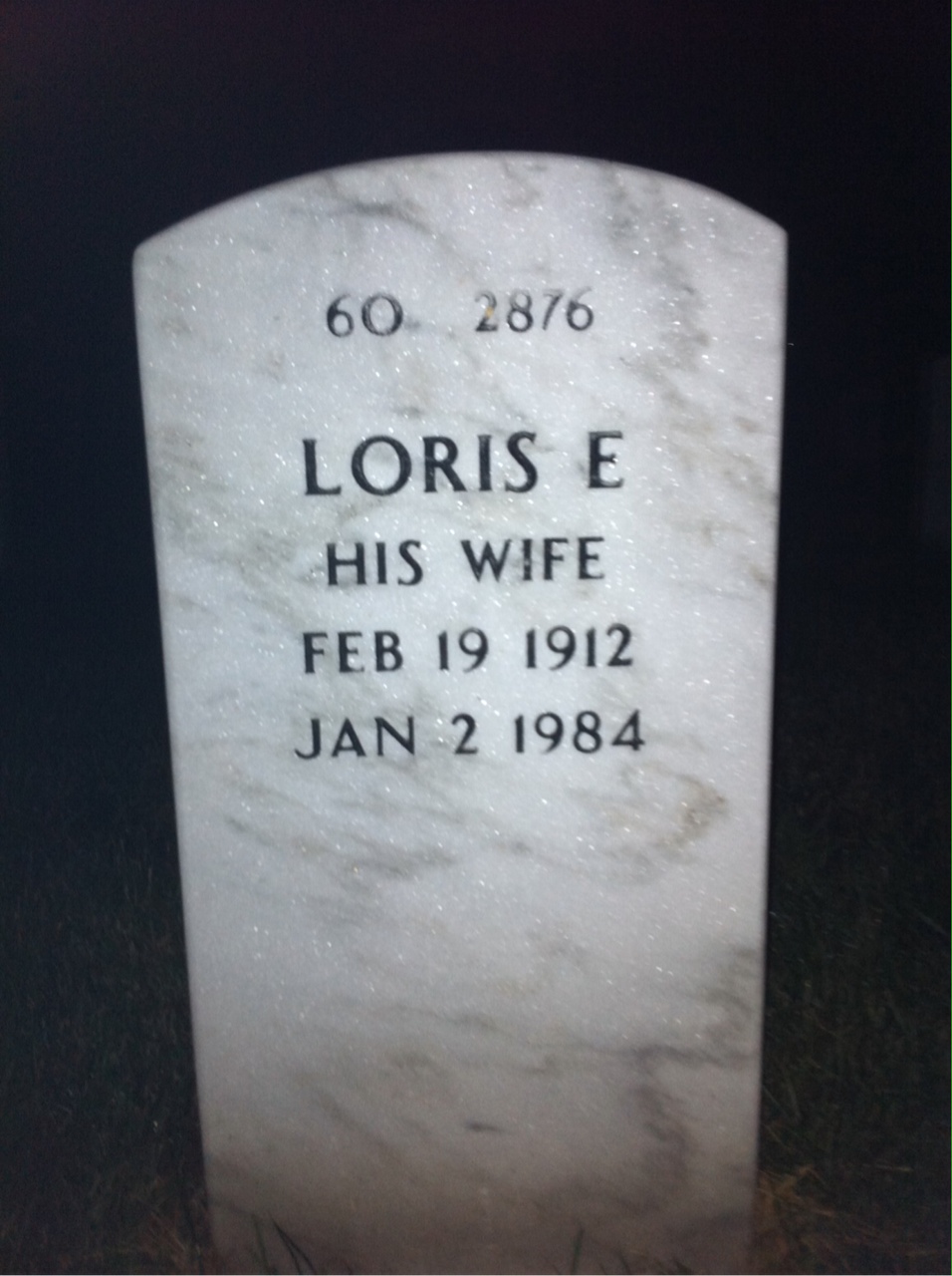 Back of headstone — Elmer Loetterle