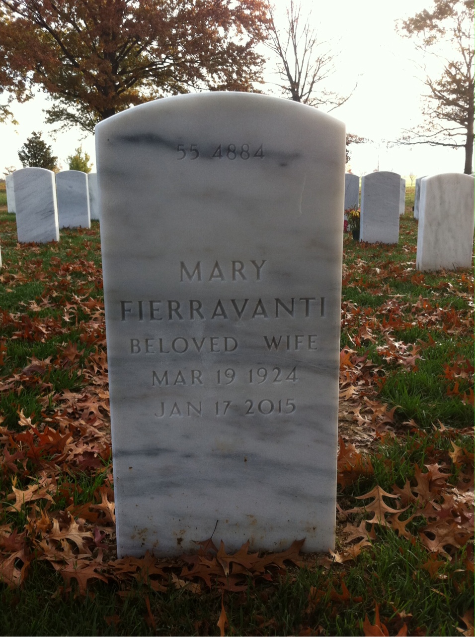 Back of headstone — Richard Mosser