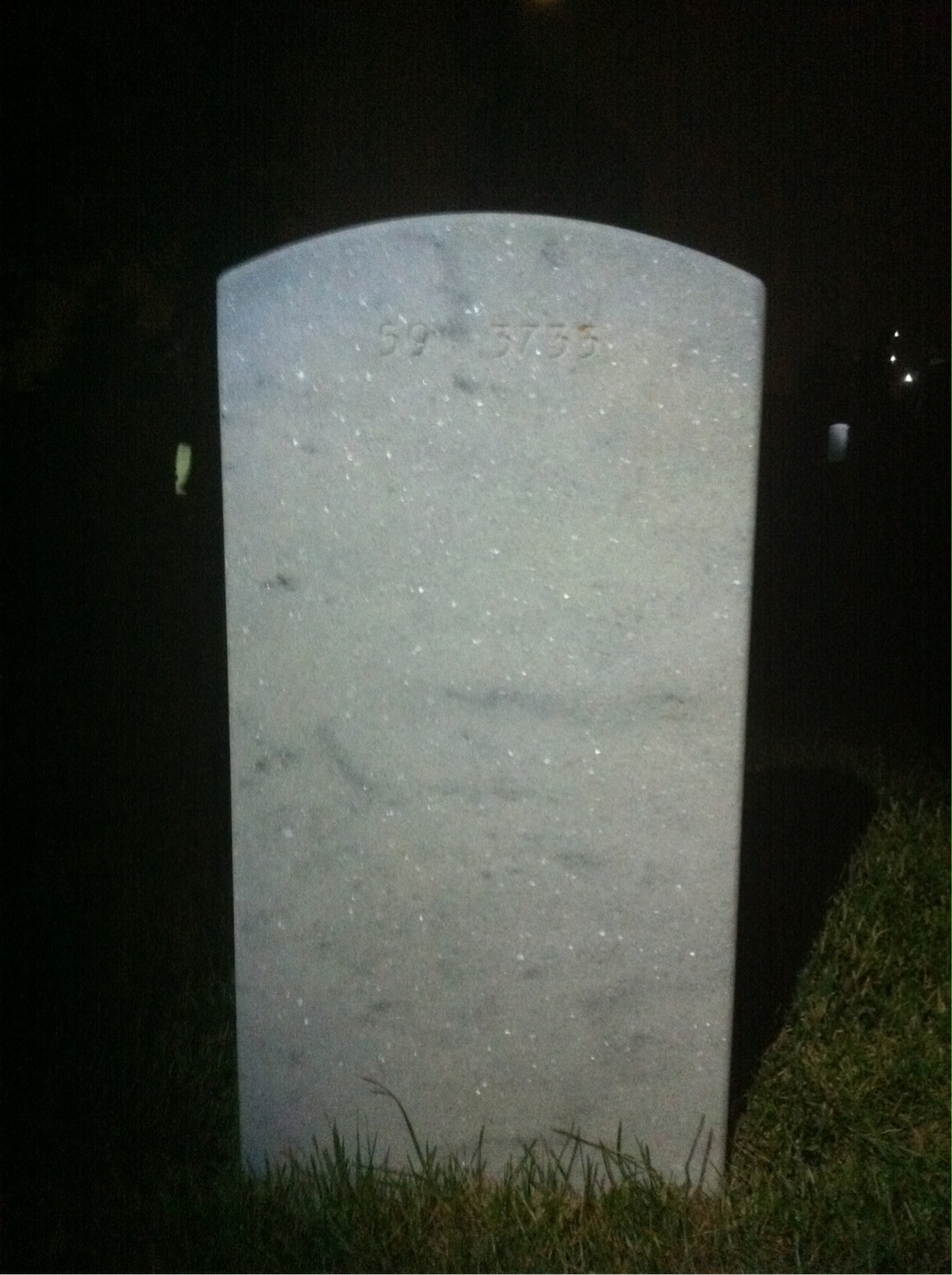 Back of headstone — Allen Green