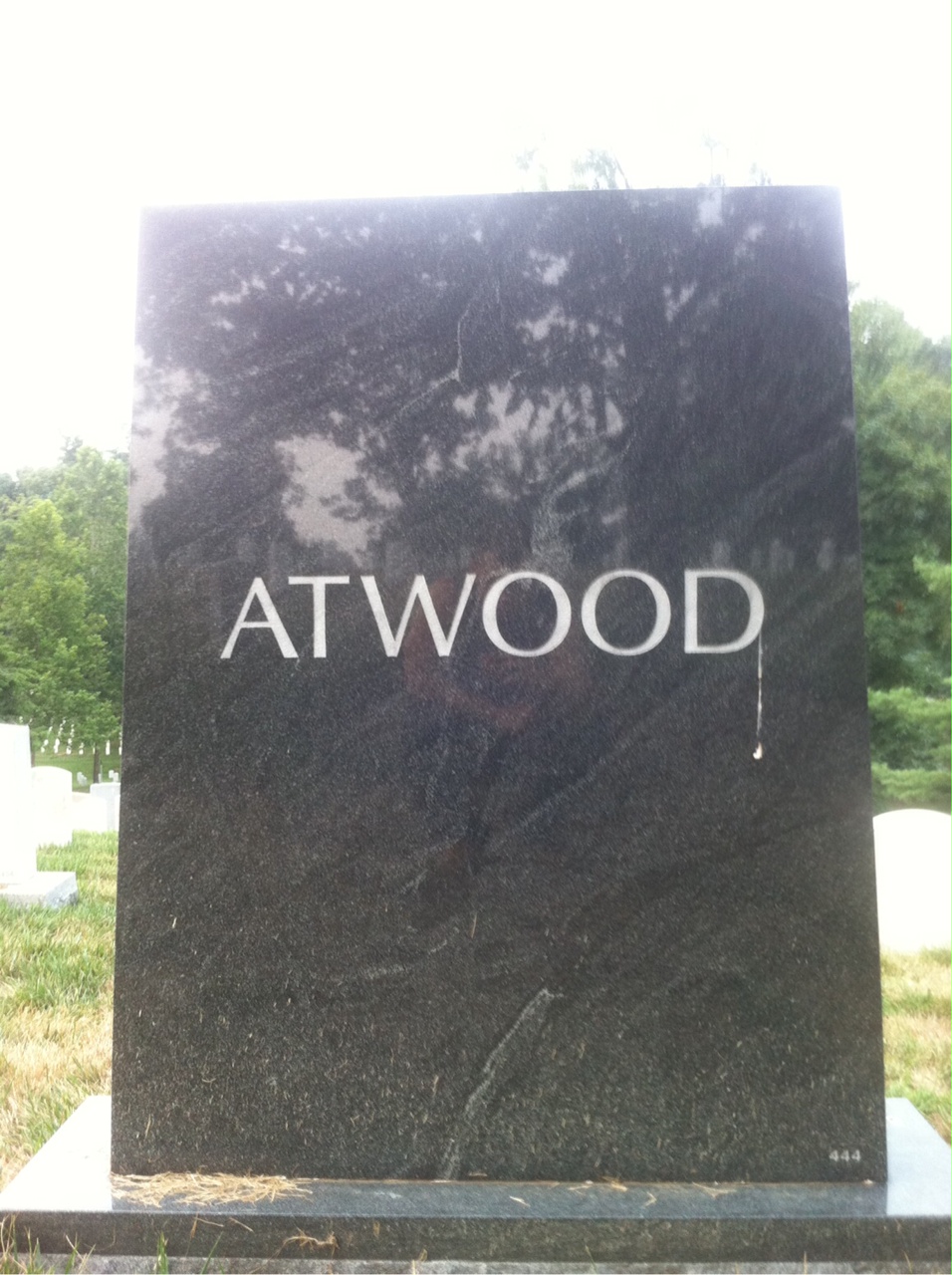 Back of headstone — James Atwood