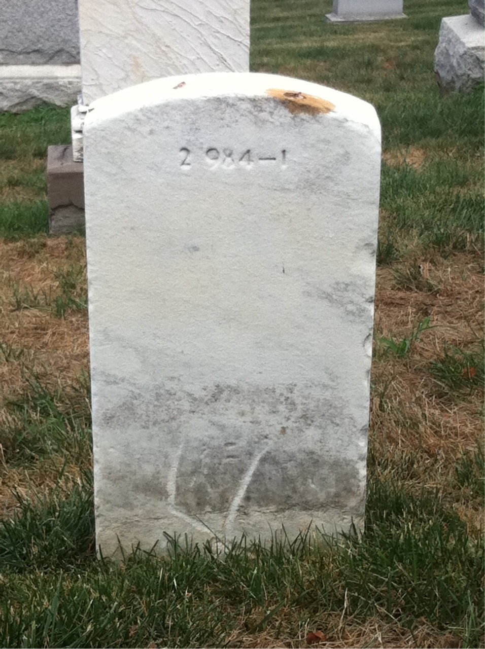 Back of headstone — Clarence Archer