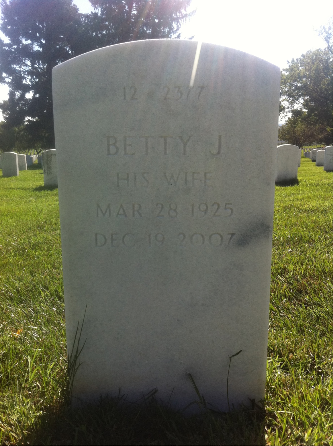 Back of headstone — Adam Taracko