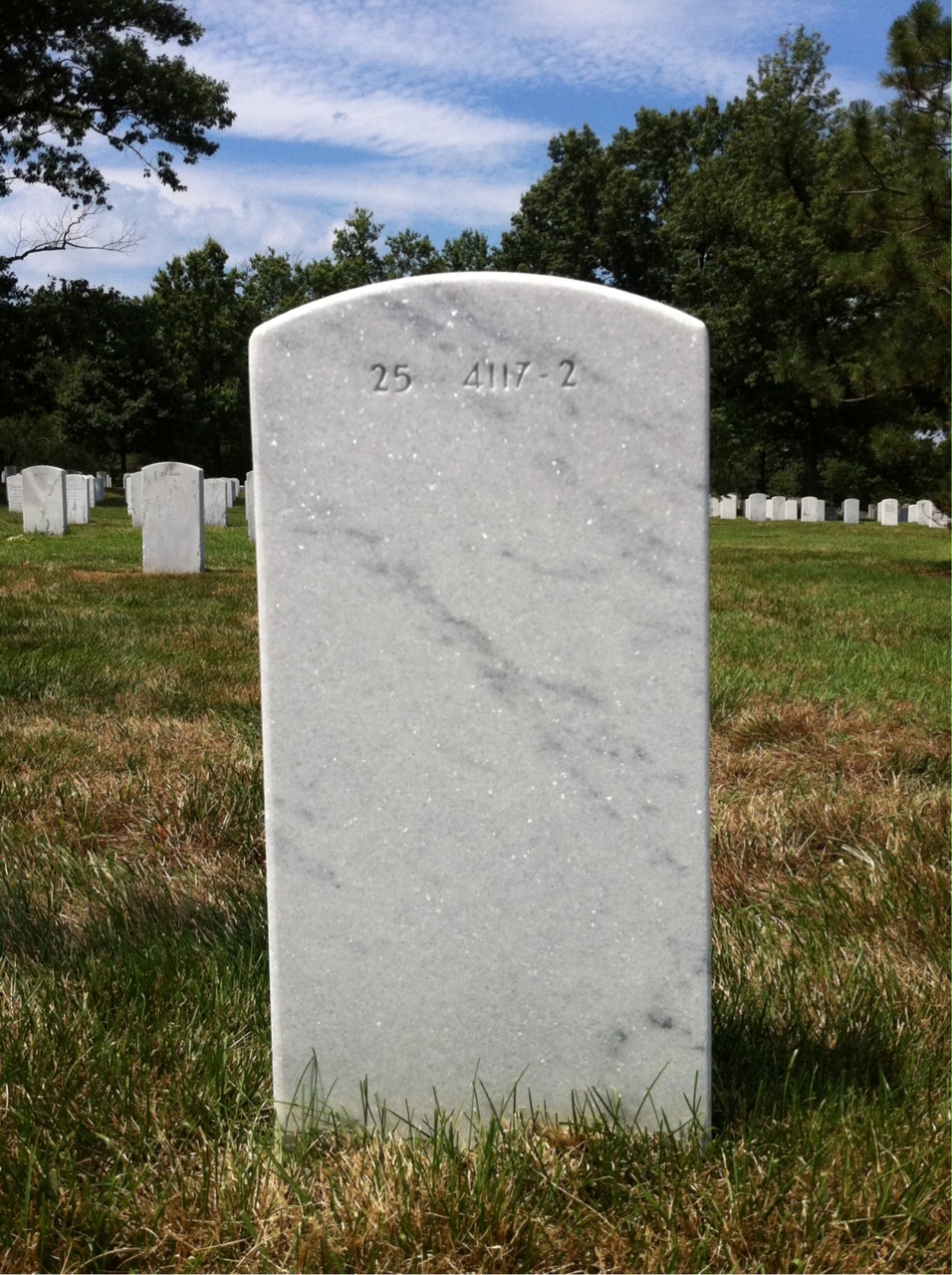Back of headstone — Raymond Ward